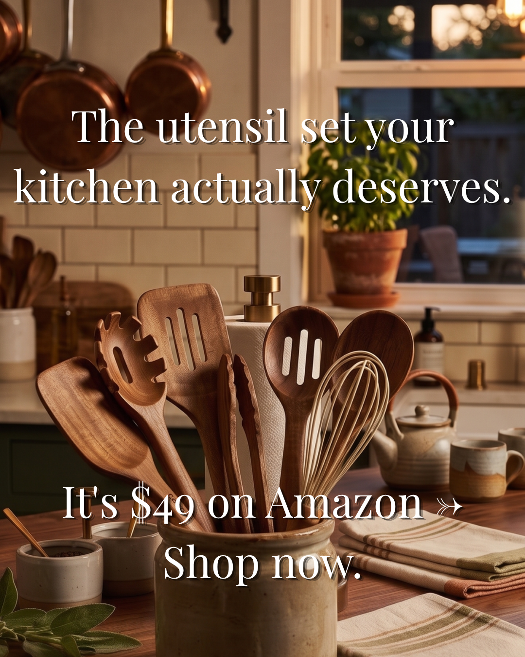 Acacia Wood Cooking Utensil Set